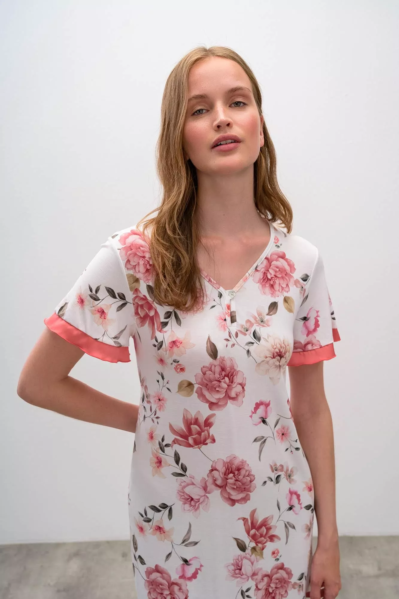 Vamp - Long Floral – Nachthemd, Nightgown