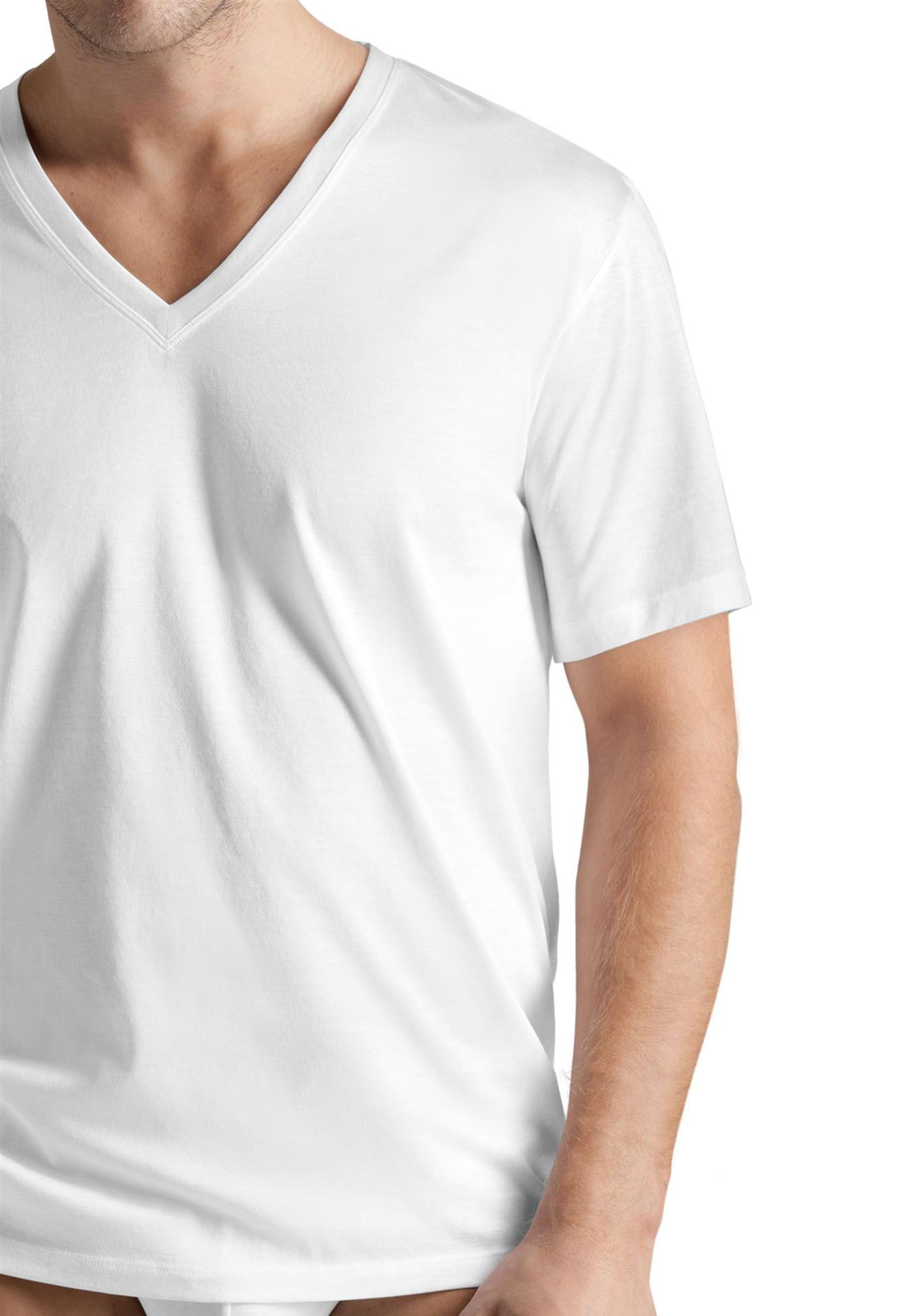 Hanro-Cotton Sporty, V-Shirt Kurzarm