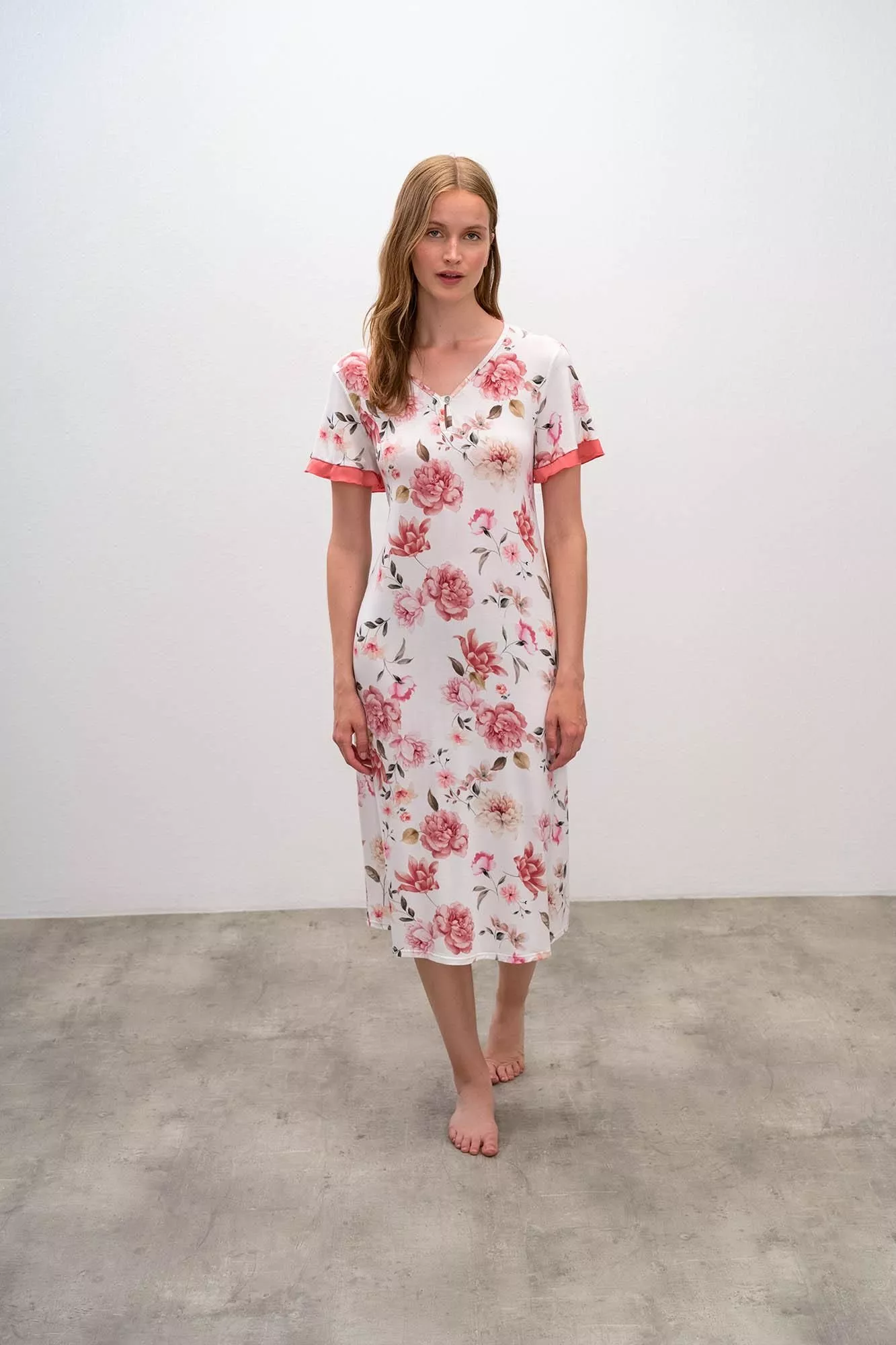 Vamp - Long Floral – Nachthemd, Nightgown