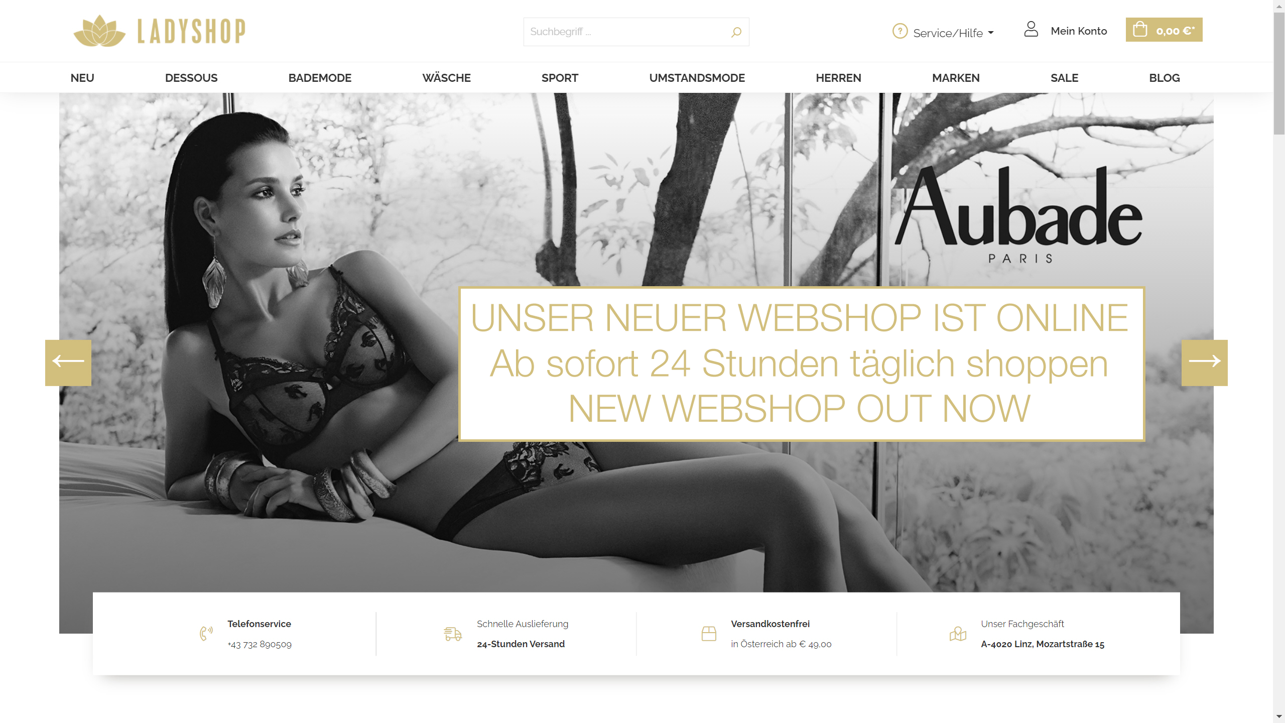 UNSER NEUER WEBSHOP IST ONLINE - Ab sofort 24 Stunden täglich shoppen