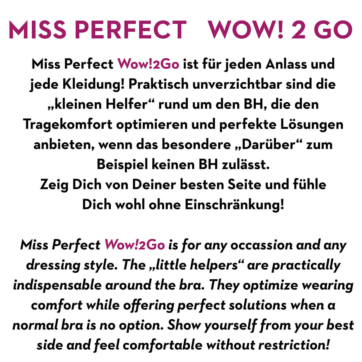 Miss Perfekt-BH Rücken-Konverter, Haken und Öse in Weiss